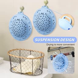 Silicone Waszak - Waszak met Carabiner - Wasnet voor Wasmachine - Gemakkelijk te Dragen - Blauw - 1 Stuk — thumbnail 3