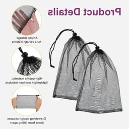 Set van 10 Nylon Mesh Waszakken 20x30cm met Trekkoord - Ideaal voor Wasmachine, Sportuitrusting en Kledingopslag — thumbnail 5