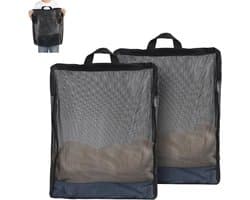 Set van 2 Wasnetten, Groot 40 x 50 cm, Vouwbare Wasmand, Waszakken met Rits voor Kleding, Ondergoed en Bedlinnen, Ideaal voor Reis en Gevoelige Stoffen, Zwart