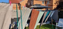 Waslijn Steunen - Kledingstokken - Buiten Droge Kleding - Uitschuifbaar Twist Lock - Tot 2.2 Meter - Groen Zwart — thumbnail 2
