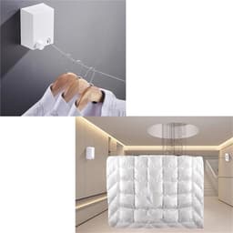 Intrekbare Waslijn - Drooglijn Kleerhanger - Was Drogen - Ruimtebesparend Ontwerp - 4.0 m - Wit — thumbnail 2