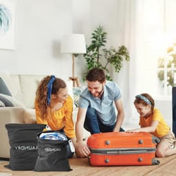 Set van 2 Waterdichte Reiswaszakken met Rits en Trekkoord, Vouwbaar, 2 Maten voor Vuile Was, Sportkleding en Campingaccessoires — thumbnail 3