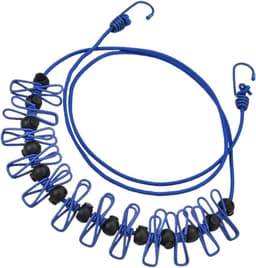 Reiswaslijn - Waslijn clips - Kleding drogen - Winddicht ontwerp - 1.7 meter - Blauw — thumbnail 1