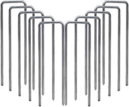 Landschapsknijpers U-vorm - Tuinpennen Grondpennen - Tuin Vastzetten - Verzinkt Staal - 40 x 100 mm - Zilverkleurig — thumbnail 1