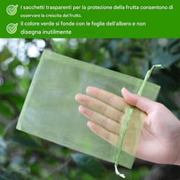 Netzakken met trekkoord - Beschermzakken fruit - Tuinieren en oogsten - Ademende stof - 200 stuks - Transparant — thumbnail 5
