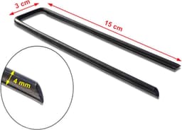 100x Stalen Grondankers van niet Verzinkt Staaldraad - 150 mm lang, 30 mm breed, Ø 4 mm - Grondankers Voor Onkruidmat, Tuinmat, Schutting & Camping - Stalen Grondnagels — thumbnail 3