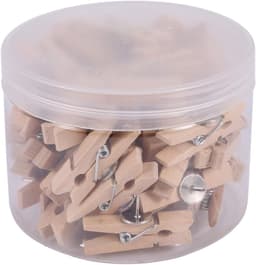 Houten Clips - Duwspelden Punaises - Foto's Bevestigen - Natuurlijke Kleur - 50 Stuks - Houtkleur — thumbnail 1