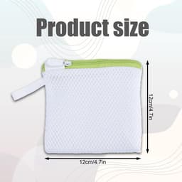 Allecto - Mini-wasmachine-tassen - Fijnmazige waszakken - Handig voor lingerie en sokken - Wit - Polyester opbergzakken - Geschikt voor reizen - 8 ... — thumbnail 2