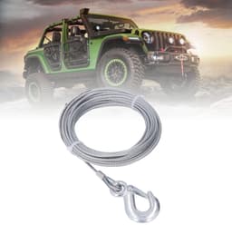 Dailygoods- Lierdraadkabel Gegalvaniseerd - Roestvrij Staal - 4 Mm X 12 M - 2000LBS Sterkte - Lierkabel Vervanging - Zelfsluitende Haak - Trekkabel — thumbnail 5