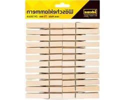 Houten Knijpers - Wasknijpers Set - Kleding Drogen - Natuurlijk Hout - 24 Stuks - Bruin