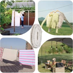 Reis Waslijn - Droogrek Hanger - Kleding Drogen - Winddicht Ontwerp - 500 cm Lengte - Grijs — thumbnail 5
