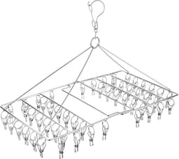 Sock Dryer Foldable Stainless Steel Space Saving Drying Rack for SockUnderwearBaby Clothes and Small Laundry Items - 52 Clips — thumbnail 1