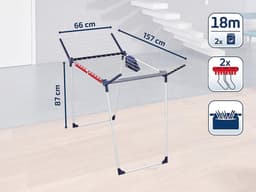 Ruimtebesparend Staand Droogrek met 18 M Droogruimte - Ideaal voor Lange Kleding en Fijne Was — thumbnail 5