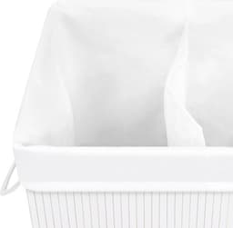 vidaXL - Wasmand - met - 2 - vakken - 72 - L - bamboe - wit — thumbnail 4