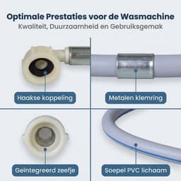 Cheqo® Aanvoerslang - Universele Aanvoerslang - Water Aanvoerslang - Waterslang Aansluiting - Toevoerslang - Water Toevoerslang - Wasmachine Aanvoerslang - Vaatwasser Aanvoerslang - Aanvoerslang 3/4 - Haakse Aanvoerslang — thumbnail 4