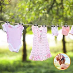2-Pack Intrekbare Waslijn 10 Meter Verstelbaar voor Binnen en Buiten — thumbnail 2