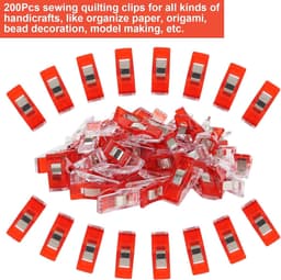 Naaiclips Stof - Quiltklemmen Hobby - Handwerken Naaien - 200 Stuks Set - 27x11x15 mm - Rood — thumbnail 5