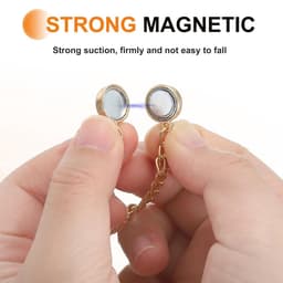 Magnetische wasknijpers met ketting - 4 stuks - rond - goud/zwart — thumbnail 3