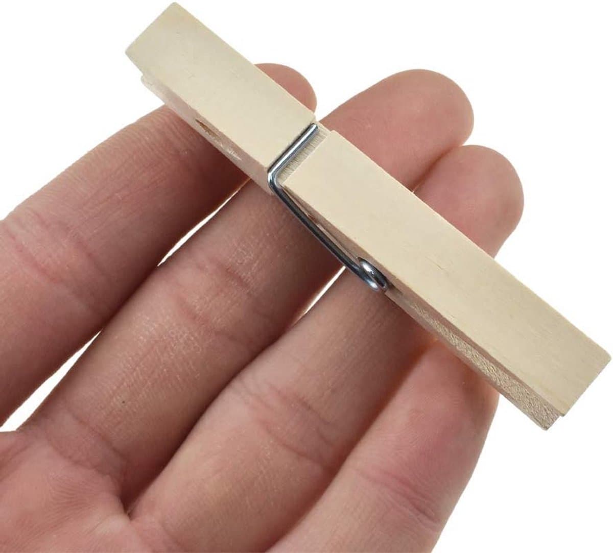 Houten wasknijpers 24 stuks, 7,3 cm, stevig en roestvrij, voor wasgoed en decoratie, niet uit elkaar vallend — afbeelding 1