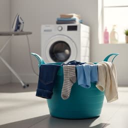 Excellent Houseware Flexibele wasmand - 2x - petrol blauw - 30 liter - kunststof - 54 x 37 cm - met handvatten — thumbnail 3