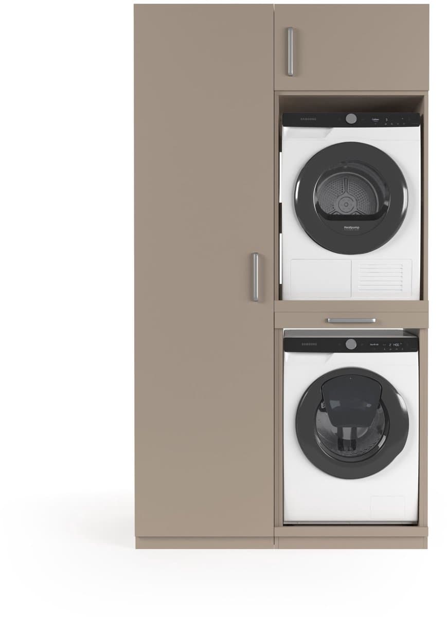 Wasophoogte® Wasmachine Kast Paris - Wasmachine verhoger - Wasmachine ombouw - 700(D)*1265(B)*2350(H) mm - Taupe — afbeelding 1