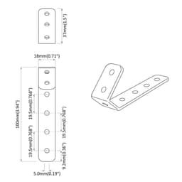vidaXL - Haken - 12 - st - Zwart - M5 - x - 110 - mm - IJzer — thumbnail 2