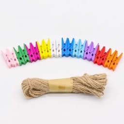 100x Mini Houten Wasknijpers Kleurrijk - Decoratieve Clips voor Foto's, Kaarten en DIY Projecten — thumbnail 3