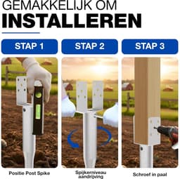 Grondanker U Vorm - Schroefpaal Houder - Stevig Bevestigen - Geen Beton Nodig - 46x650 mm - Thermisch Verzinkt — thumbnail 4