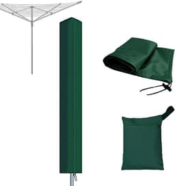 Elkuaie Waslijnhoes - Roterende Wasdrogerhoes - Beschermende Weerbestendige Parasol Hoes voor Tuin Drogers | 1 Stuk - Groen — thumbnail 1