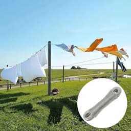 Waslijn 30 meter met stalen kern - Verstelbare lengte voor binnen en buiten — thumbnail 3