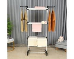 MaatShopXL | Herzberg Home & Living Herzberg Hg-8034Bw: Verhuisbaar Wasrek - Zwart Kunststof Met Witte Buizen