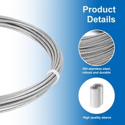 Allecto Plus - 304 RVS kabel 6 m met 2 mm dikte voor waslijn en hekwerk - Indoor en Outdoor Gebruik — thumbnail 2