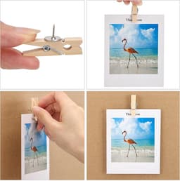 50x Houten Pushpins met Clips voor Kantoor, School en Decoratie — thumbnail 5