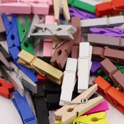 Mini Houten Gekleurde Wasknijpers - 128 Stuks — thumbnail 3