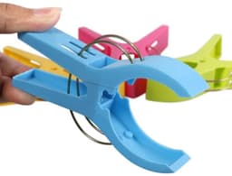 GELLDG Large clothespins and towel clips - Pack of 8 - Suitable for the beach and sun loungers - Can be used to clip laundry clothes, beach towels, bath towels, and rugs - Colored — thumbnail 2