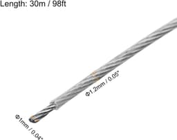 Allecta - Roestvrijstalen kabel 1,2mm vinylcoating - Waslijn op te hangen - Transparant — thumbnail 4