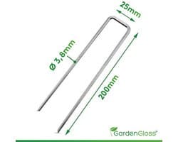 Anti-Roest Grondankers voor Harde Grond - 50 Stuks, 200 mm Lang, 25 mm Breed, Ø 3.8 mm