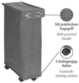Stijlvolle Wascollector met Deksel - Ruimtebesparend met Wielen en 43L Inhoud — thumbnail 5