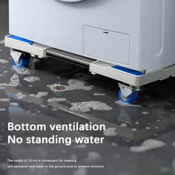 Verstelbare Onderstel voor Wasmachine en Droger - Anti-trillingen en Geluidsreductie - 4 Poten en 4 Wielen — thumbnail 5