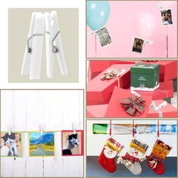 Mini Wasknijpers - Kleine Spelden - Feest decoratie - Lichtgewicht kunststof - 60 stuks - Wit — thumbnail 5
