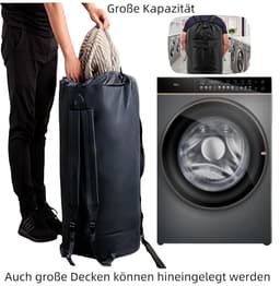 Rugzak Waszak voor Camping en Reizen - Waszak Plunjezak Vuile Was Deur - Zwart — thumbnail 4
