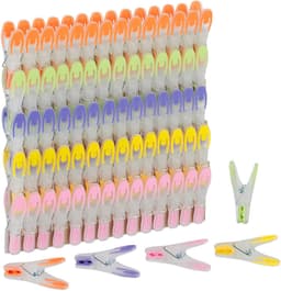 waskijpers kunststof - set van 75 - softgrip - gekleurd — thumbnail 1