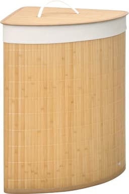 HOMCOM-Wäschekorb-Bambus-38L x 38B x 57H cm-Naturholz — thumbnail 1