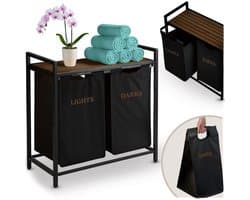 Wasmand met twee compartimenten op een frame 80 l Massido
