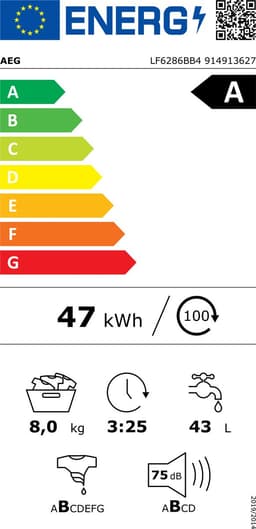 AEG LF6286BB4 6000 ProSense® - Wasmachine - Energielabel A - 1600 toeren - 8 kg - NL/FR — thumbnail 2