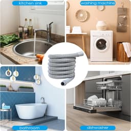 Afvoerslang voor wasmachine - Universele afvoerslang - Verlengslang voor afvoerslang - Verdikt en dik - Volautomatische ventilatorslang - 3 m universele verlengslang voor afvoerslang - met aansluitklem en adapter — thumbnail 4