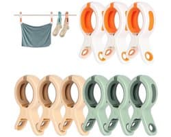 9 Stuks Wasknijpers - Grote Knijpers - Strandlaken Knijpers - Badlaken Clips - Handdoek Klemmen - Heavy Duty Handdoekklemmen - Handdoekklemmen Voor Strandligstoelen- Winddicht - Strandlaken - Clips Voor Strandlaken, Beddengoed En Dikke Kleding — afbeelding 1