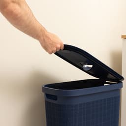Wasmand 'Hessian' - Deksel - 40 Liter - box - Donkerblauw - Ventilerend — thumbnail 3
