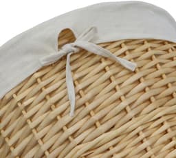 RFWR® Handgeweven ronde wasmand van acacia met deksel in honingkleur — thumbnail 2