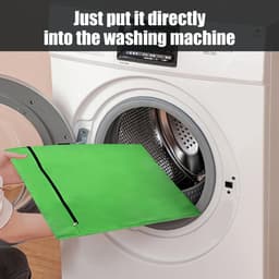 Waszak voor huisdieren - 70x80cm - met rits - geschikt voor wasmachines - vangt dierenharen op - groene waszak voor huisdieren - waszak van polyester - voorkomt dat de waszak verstopt raakt door dierenharen - geschikt voor honden en katten — thumbnail 3